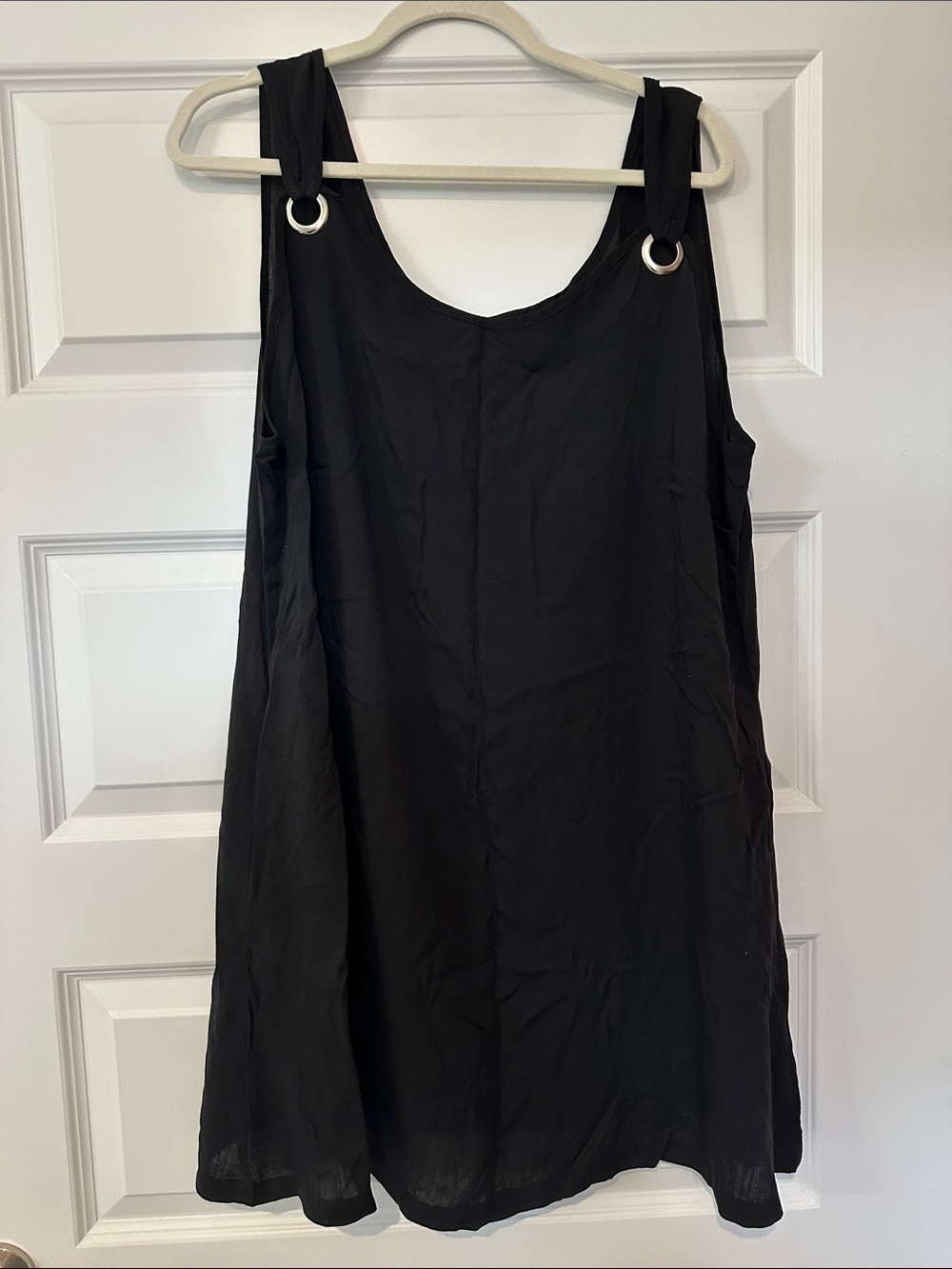 SHEIN Black Mini Dress with Silver Ring Strap Detail